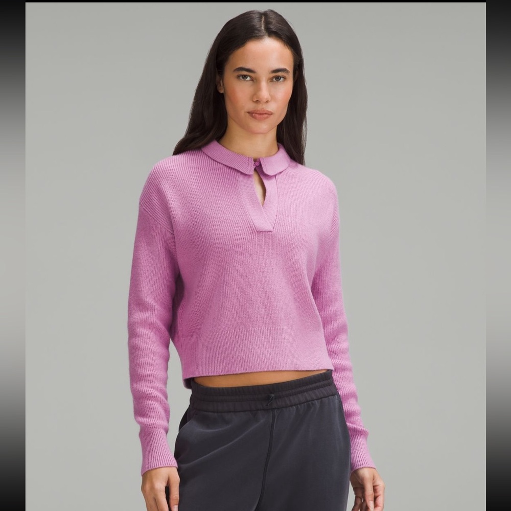 Lululemon Collared Merino Wool-Blend Sweater/L/.
Never worn, but no tag 🏷️